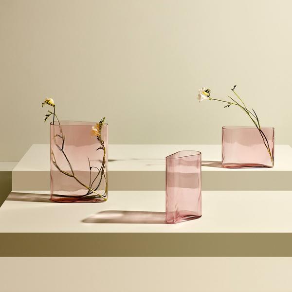 Nude Glass Mist Vase Short Dusty Rose – Bild 2