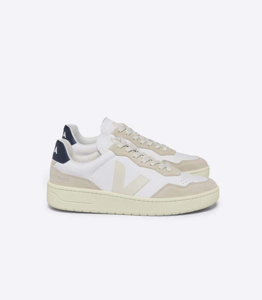 VEJA // V-90 Leather White Pierre Nautico