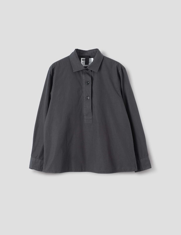 MHL. Swing Shirt Compact Cotton Poplin Asphalt